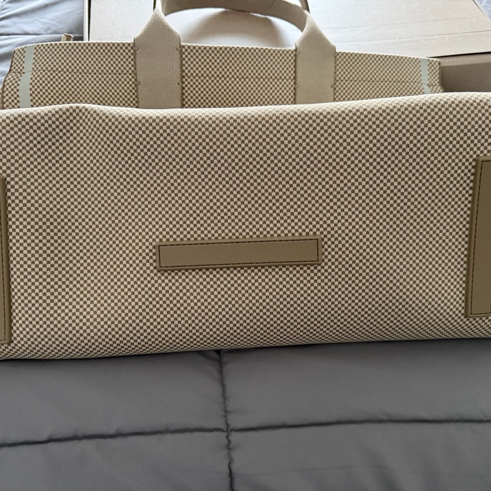 Rothy's mini check Tan and Cream weekender Bag - Picture 10 of 14